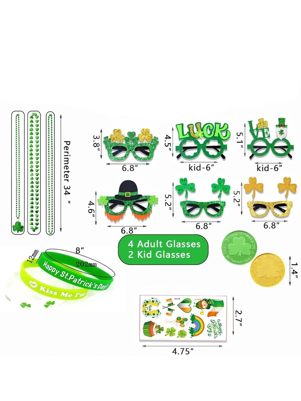 156Pcs St. Patricks Day Accessories Set